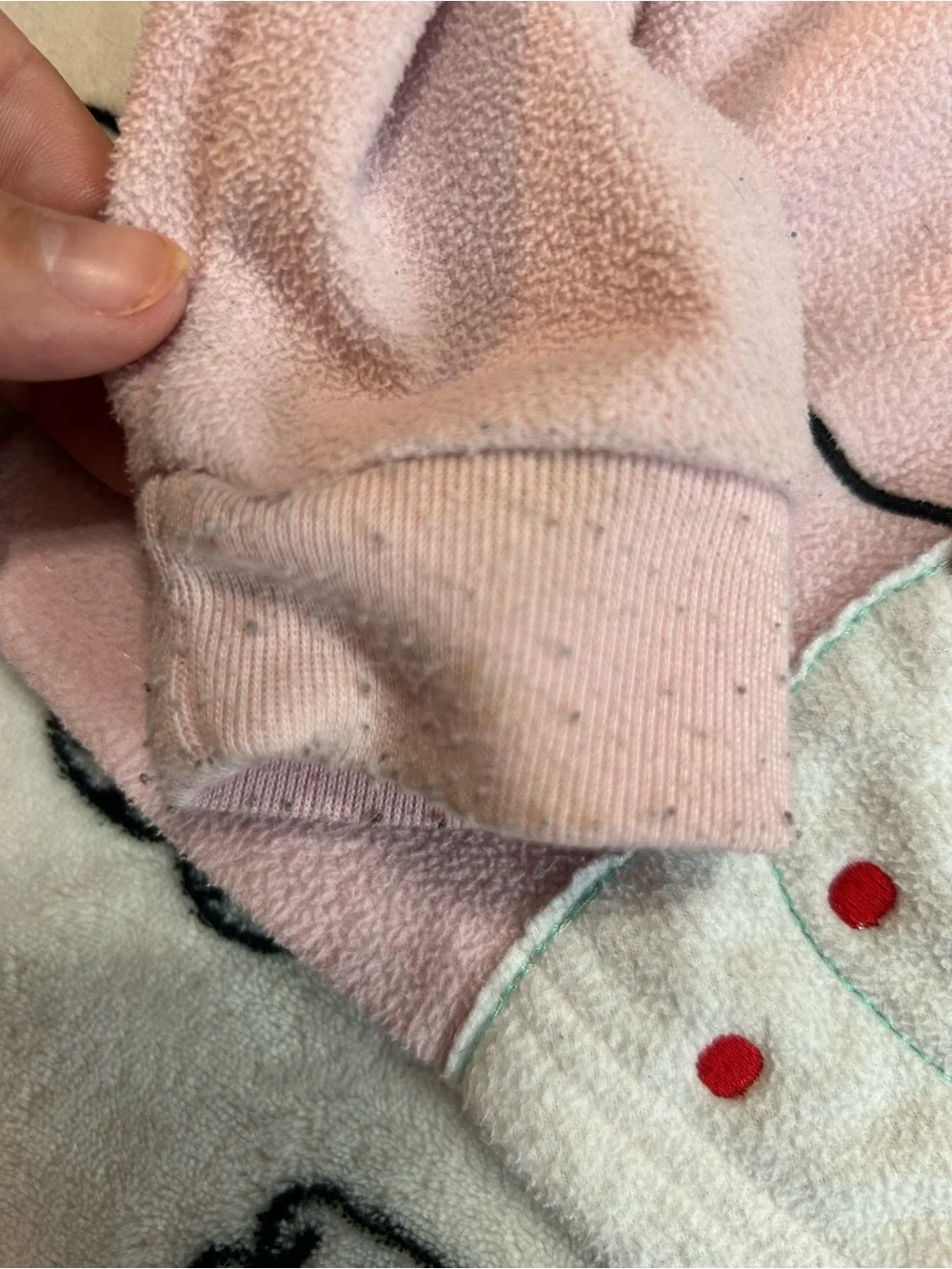 Carter's Light Pink Fleece Top with Snowman Applique